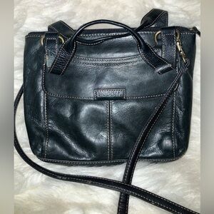 Fossil Black Leather Crossbody Bag